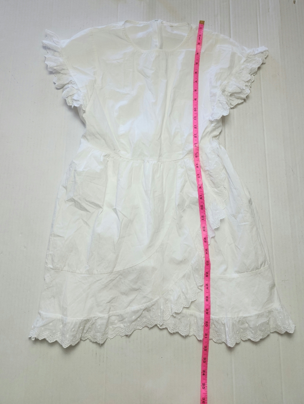 White Eyelet Ruffle Mini Dress - Picture 4 of 5
